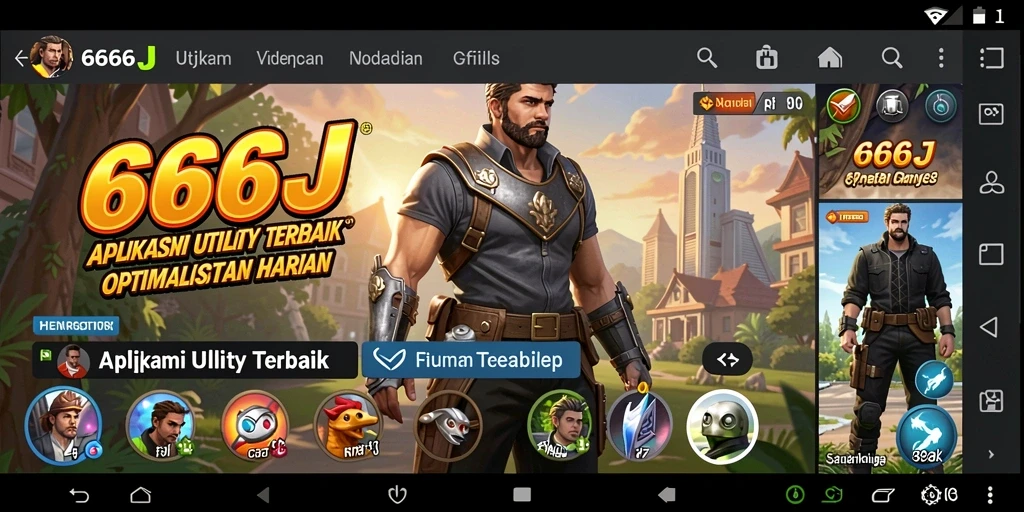 Tampilan antarmuka aplikasi Utility 666J yang modern dan fungsional.