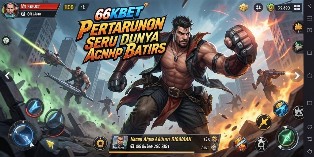 Screenshot utama 66KBET menampilkan pertarungan aksi yang mendebarkan.