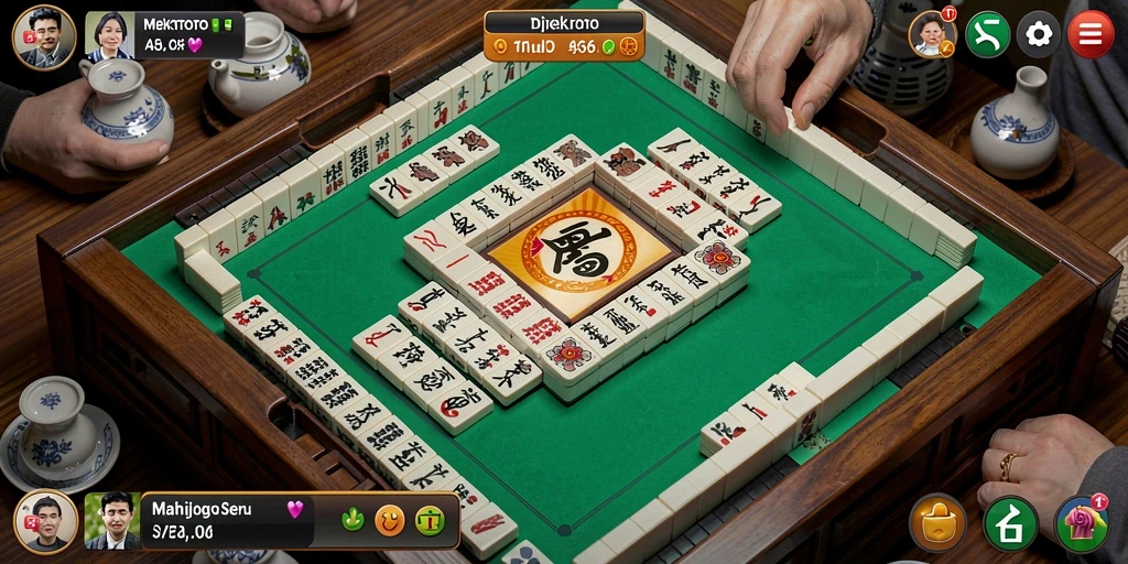 Screenshot menampilkan permainan Mahjong yang mendebarkan dan interaktif.
