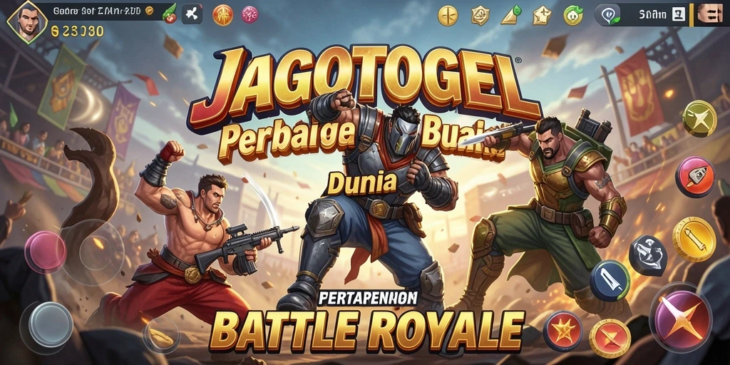 Screenshot utama JAGOTOGEL menampilkan aksi seru dalam pertempuran Battle Royale.