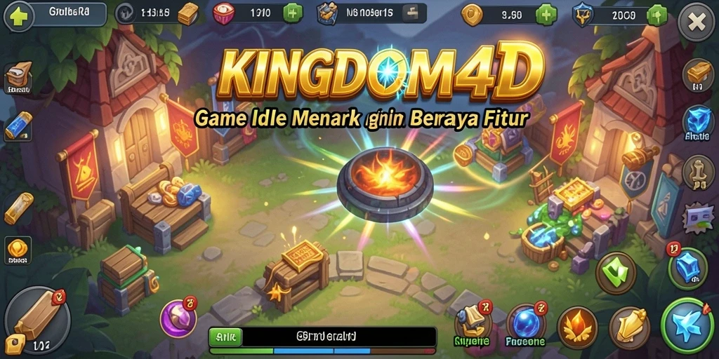 Tampilan gameplay KINGDOM4D menunjukkan bagaimana kerajaan berkembang secara otomatis.
