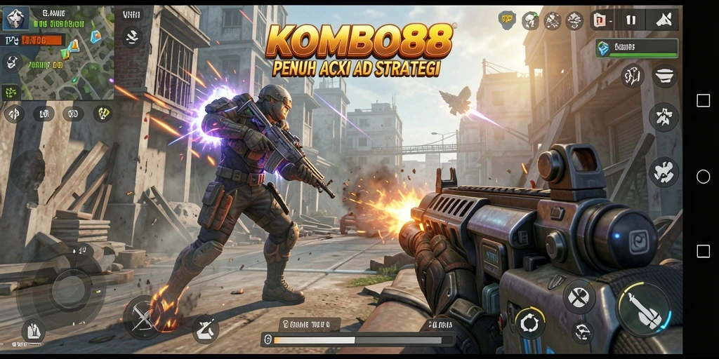 Tampilan gameplay menarik dari KOMBO88 dengan aksi TPS yang seru.