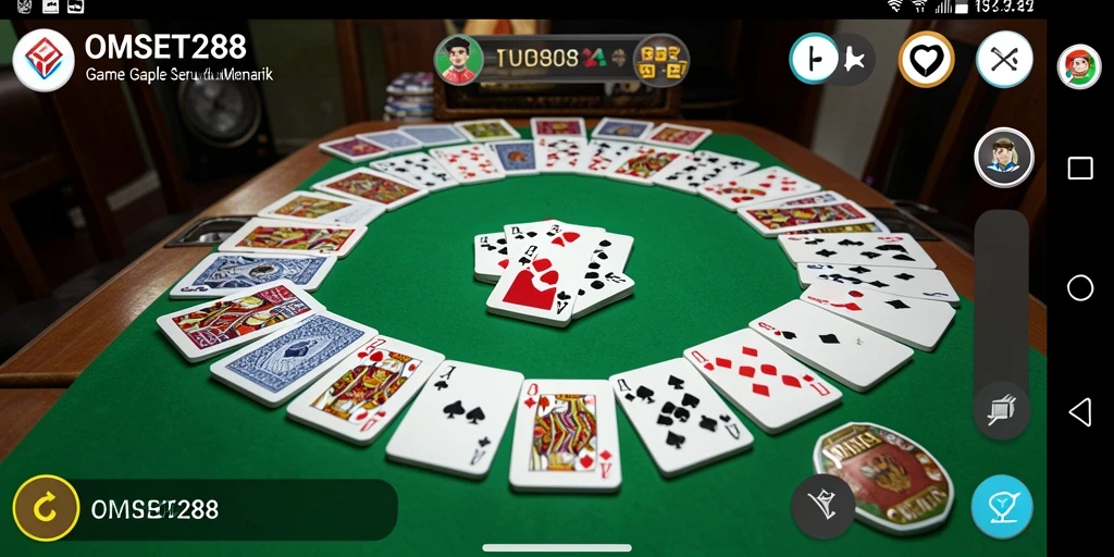 Screenshot gameplay OMSET288 menunjukkan keseruan bermain Gaple secara real-time.