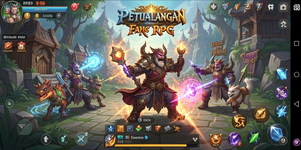 Screenshot utama RR89 menunjukkan aksi pertarungan yang mendebarkan dalam dunia RPG.